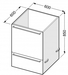 Mobiletto mobile con box e un cassetto