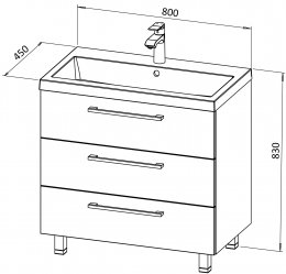Unterschrank ASTRA 80 mit Waschbecken