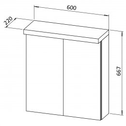Hängeschränkchen ASTRA 60 mit Speigel und LED Beleuchtung