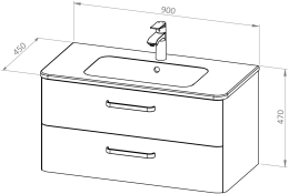 Vanity unit CHARM 90 with basin