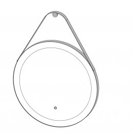 JAZZ mirror with frame and black leather belt