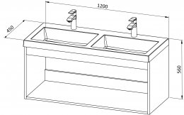 Baza BASIC 120 s dvostrukim umivaonikom