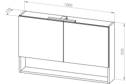 Viseći ormarić BASIC PLUS 100 s ogledalom