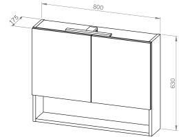 Viseći ormarić BASIC PLUS 80 s ogledalom