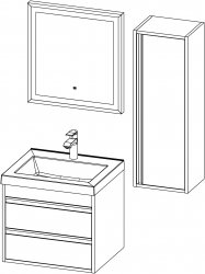 Connect / kopalniški sestav II / 60 + 35 cm
- Omarica CONNECT 60 z umivalnikom
- Ogledalo CONNECT 60
- Stranska omarica CONNECT 35x100