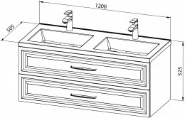 Baza VINTAGE 120 s dvostrukim umivaonikom