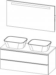 Grande TOP / kompozicija IV / 120 cm
- Baza GRANDE TOP 120
- 2x umivaonik TITAN Square
- Ogledalo s integriranom rasvjetom 120