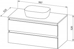Baza STELLA TOP 100 s keramičkim nadgradnim umivaonikom